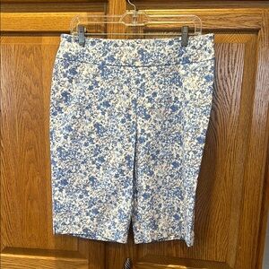 Floral Blue and White Shorts